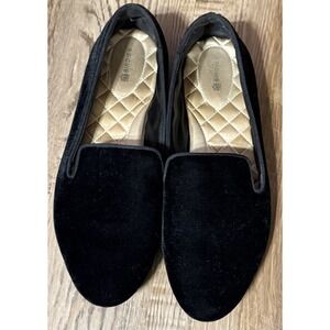 Birdies Black Velvet The Starling Shoes Slippers Loafers Women's Size 10.5 Flats